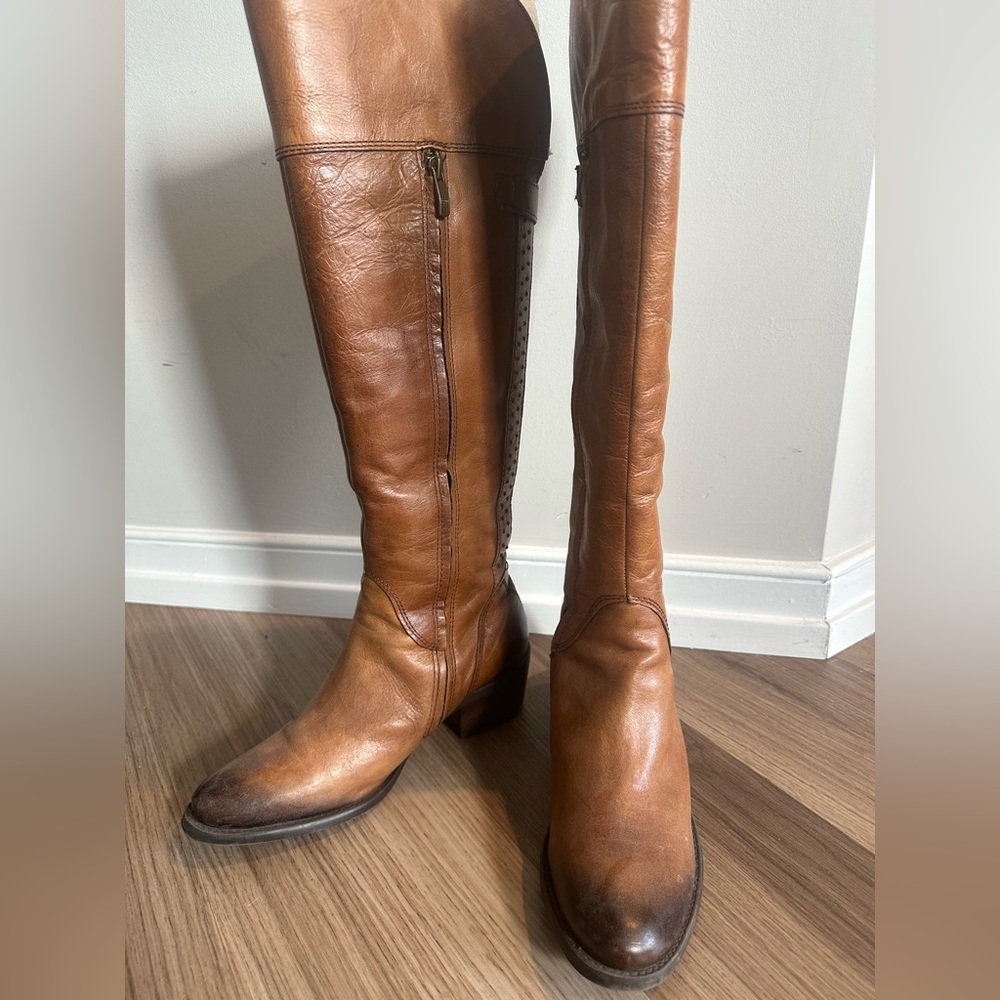 Women's Brown Leather Knee-High Boots